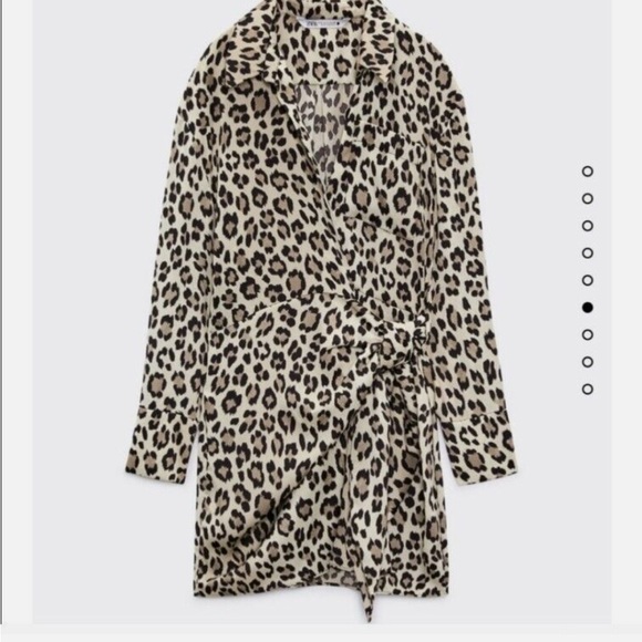 Zara Mini Leopard Print Wrap Dress Bloggers Fac - Picture 2 of 8